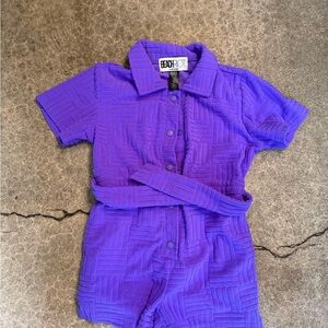 Beach Riot Vibrant Purple Textured Romper